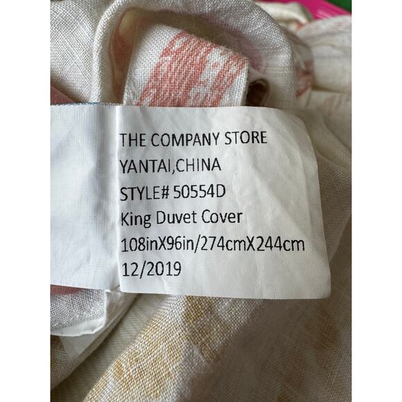 Vintage The Company Store Textured Leaf linen king duvet cover from 2019 - Picture 12 of 12